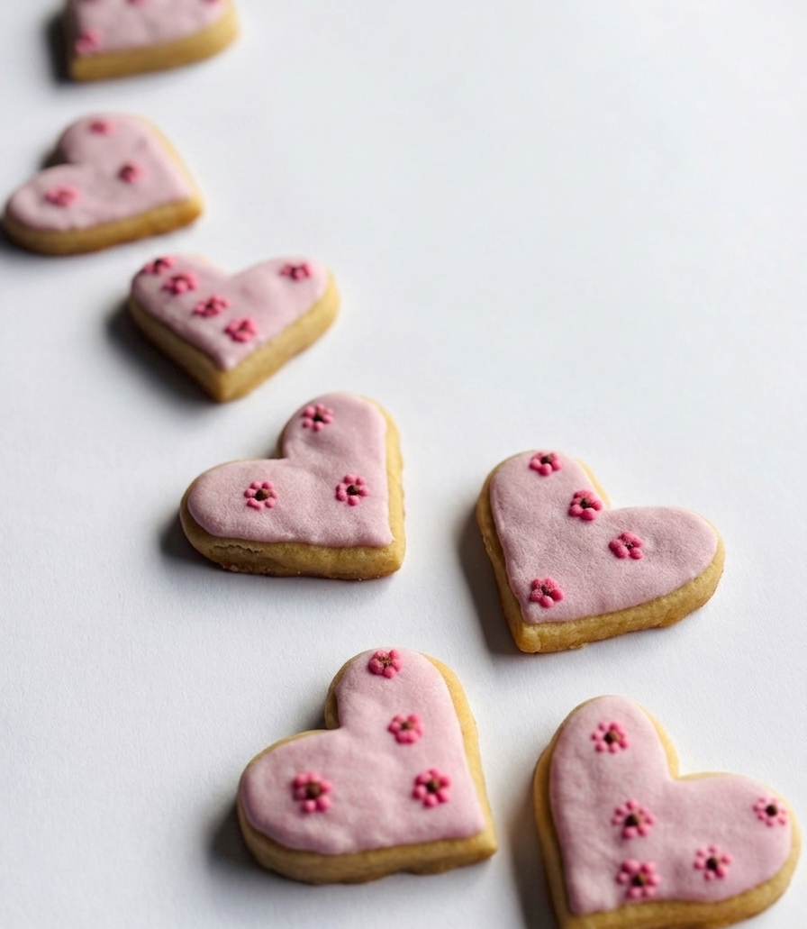 Galletas diseño corazón y flores