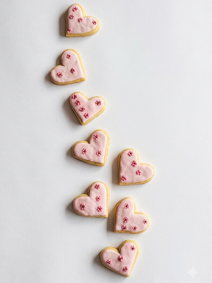 Galletas diseño corazón y flores